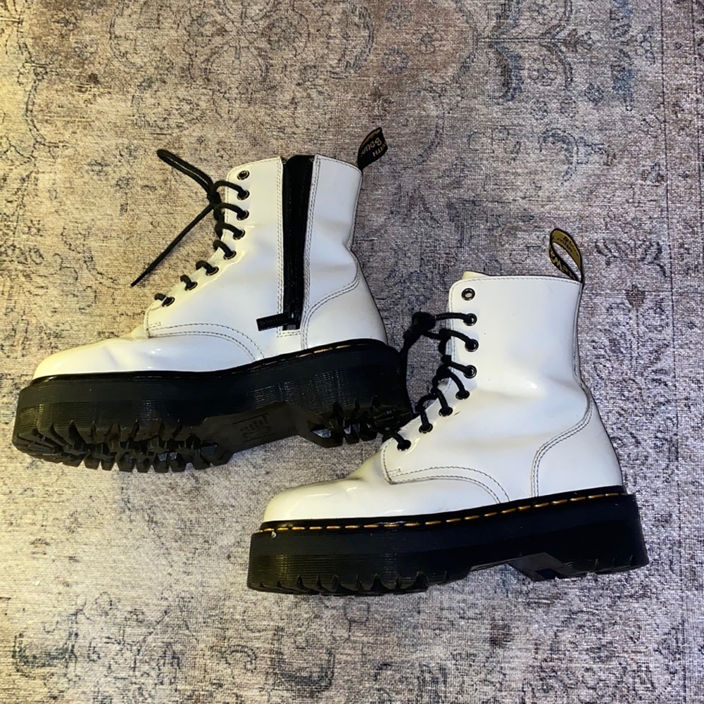 White, platform Doc Marten’s, Jadon boot